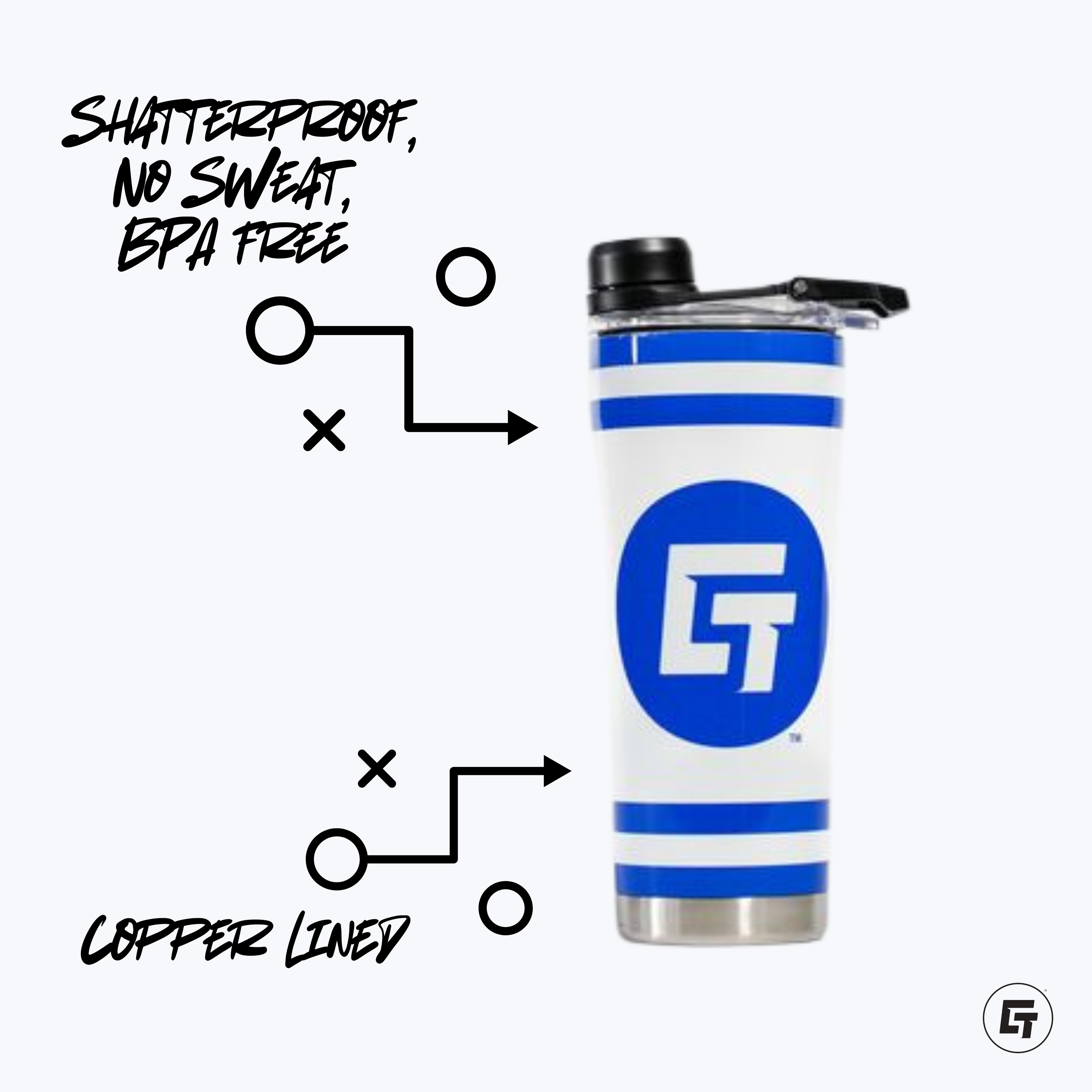 Chicagoland Spinners Black Shaker Bottle