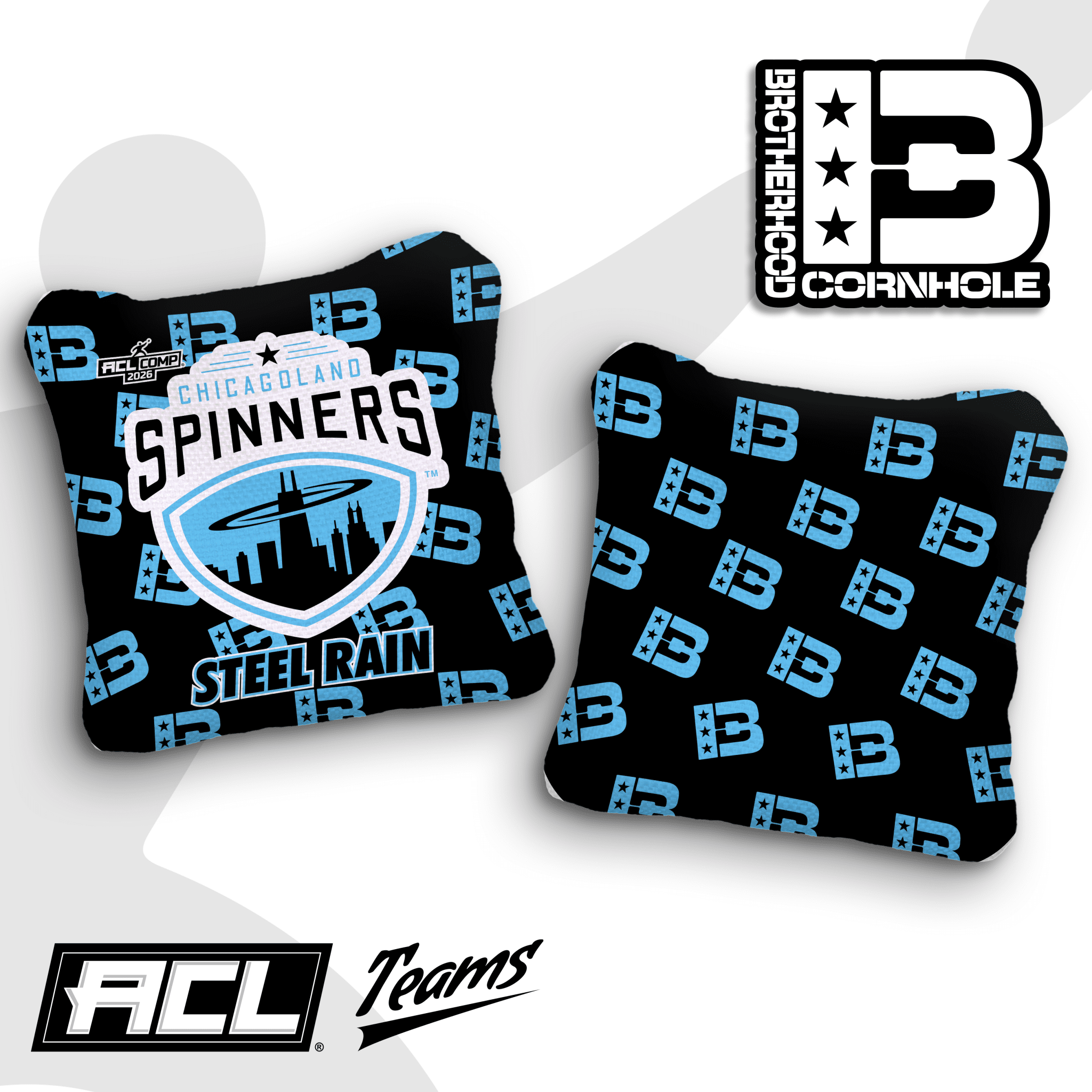 2026 Chicagoland Spinners Pro Team Steel Rain Cornhole Bags – ACL Comp Stamped