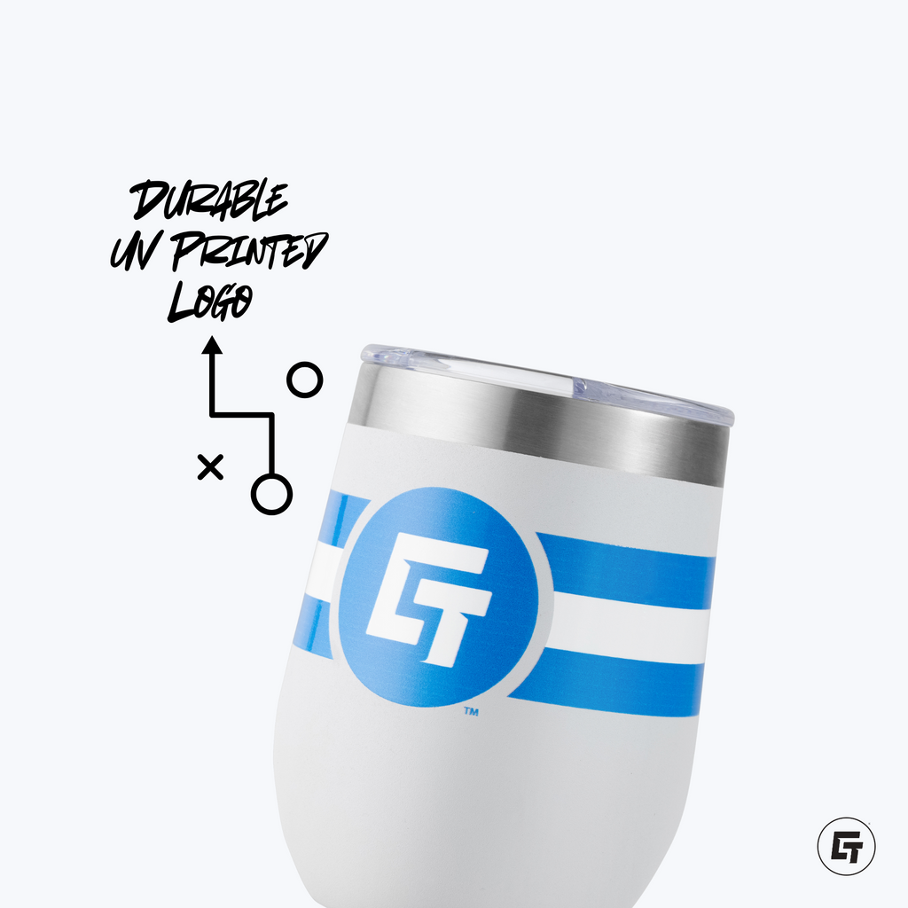 Chicagoland Spinners 12oz Light Blue Stemless Tumbler