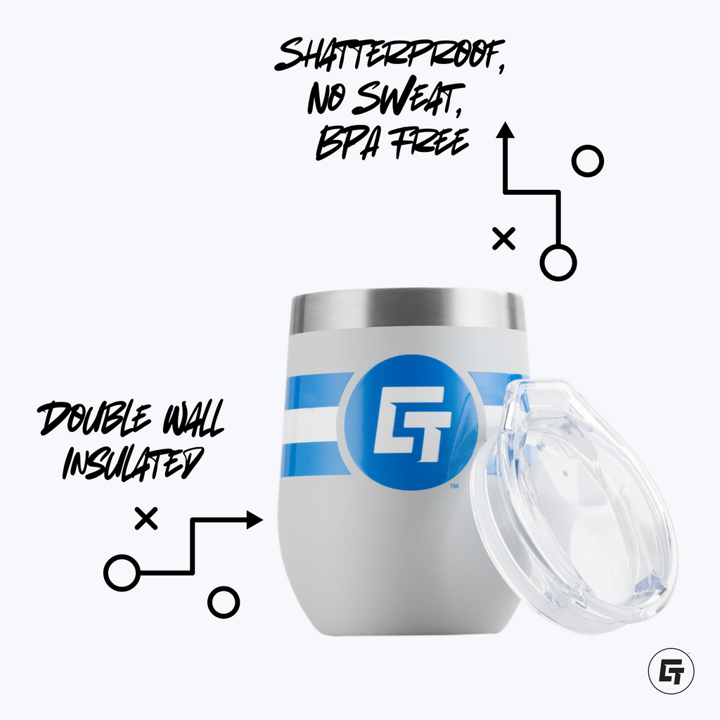 Chicagoland Spinners 12oz Light Blue Stemless Tumbler