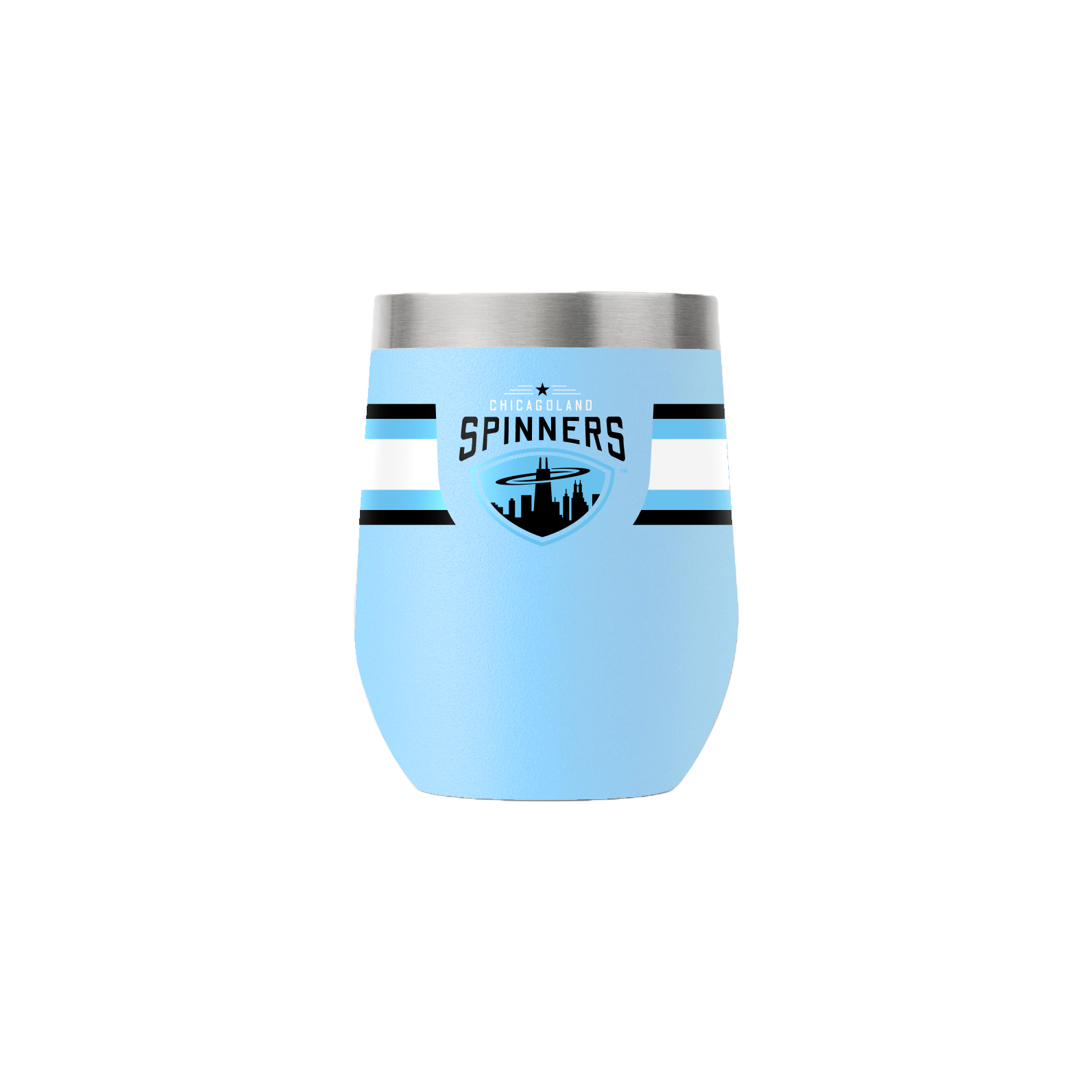 Chicagoland Spinners 12oz Light Blue Stemless Tumbler